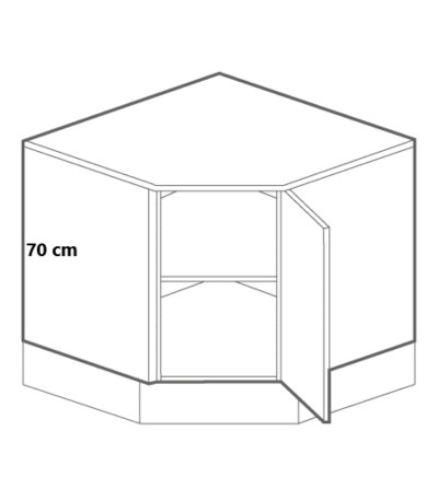 mueble de cocina en kit alto rincon chaflan 90x63x63 cm. 1p con herrajes.  no incluye puertas
